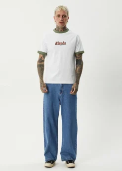T-Shirts<Afends Classico - Heavyweight Ringer Tee White