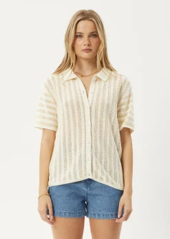 Sets & Co-Ords|Tees & Shirts<Afends Claudia  - Knit Shirt White / Sand