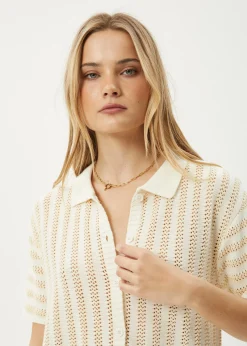 Sets & Co-Ords|Tees & Shirts<Afends Claudia  - Knit Shirt White / Sand