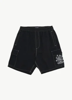 Boardshorts<Afends Cosmic  - Cargo Baywatch Swim Short 18" Black