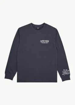 Long Sleeve<Afends Cosmic  - Long Sleeve Tee Charcoal