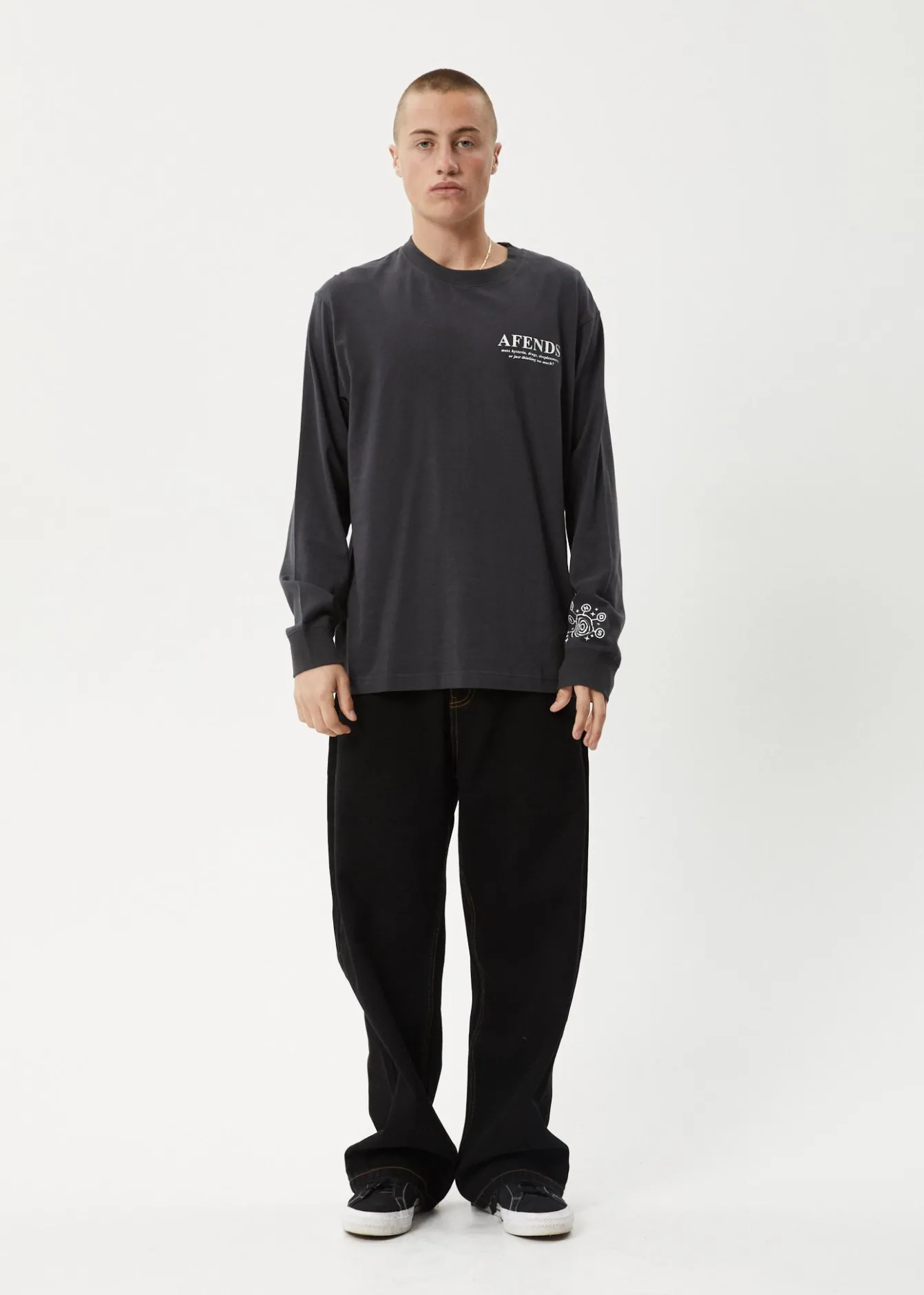 Long Sleeve<Afends Cosmic - Long Sleeve Tee Charcoal