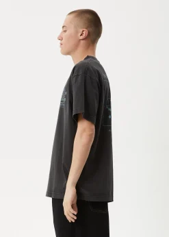 T-Shirts<Afends Cosmic Con  - Heavyweight Boxy Tee Stone Black