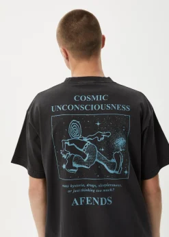 T-Shirts<Afends Cosmic Con  - Heavyweight Boxy Tee Stone Black