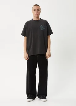 T-Shirts<Afends Cosmic Con  - Heavyweight Boxy Tee Stone Black