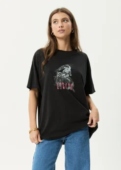 Tees & Shirts<Afends Cosmic Cow  - Oversized Tee Stone Black