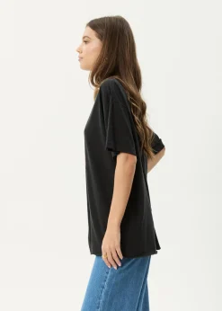 Tees & Shirts<Afends Cosmic Cow  - Oversized Tee Stone Black