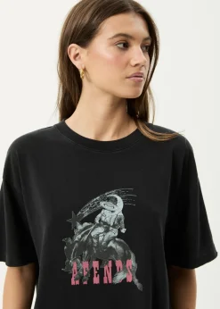 Tees & Shirts<Afends Cosmic Cow  - Oversized Tee Stone Black