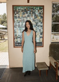 Dresses<Afends Creator - Seersucker Maxi Dress Pine
