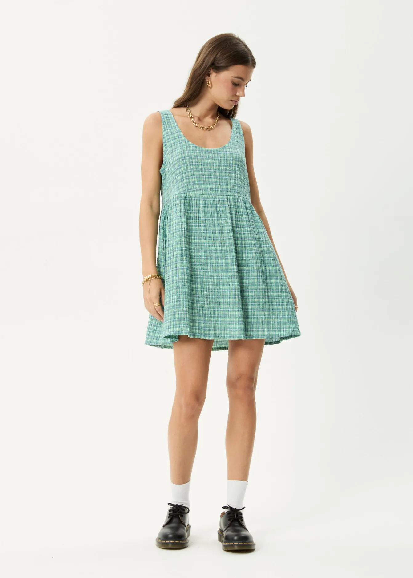 Dresses<Afends Creator Jesse - Seersucker Mini Dress Pine