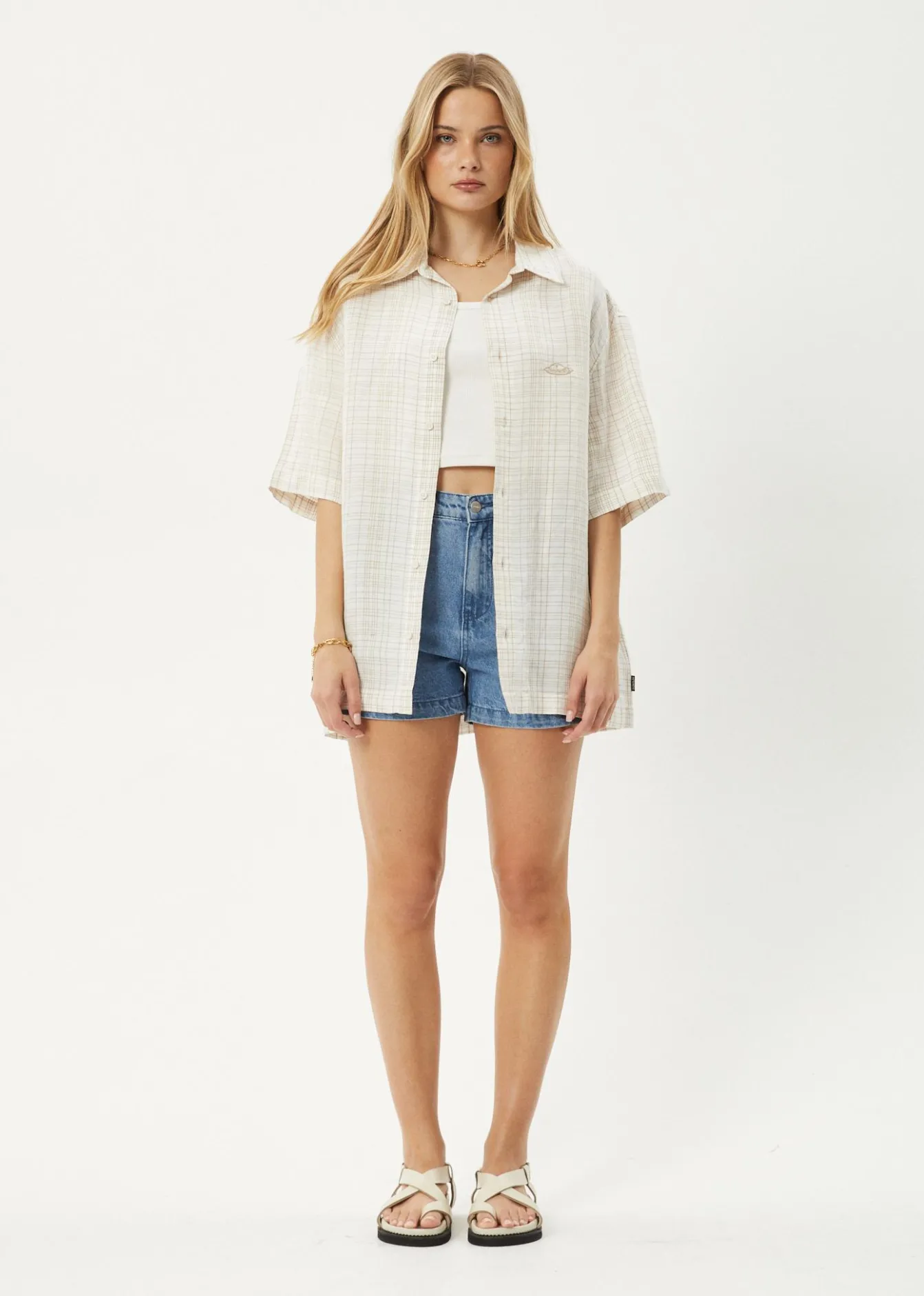 Shirts|Sets & Co-Ords<Afends Criss Cross - Short Sleeve Shirt Taupe