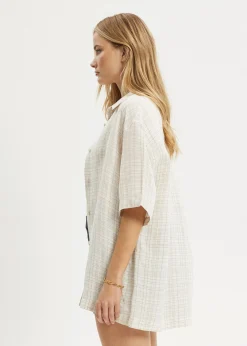 Shirts|Sets & Co-Ords<Afends Criss Cross - Short Sleeve Shirt Taupe