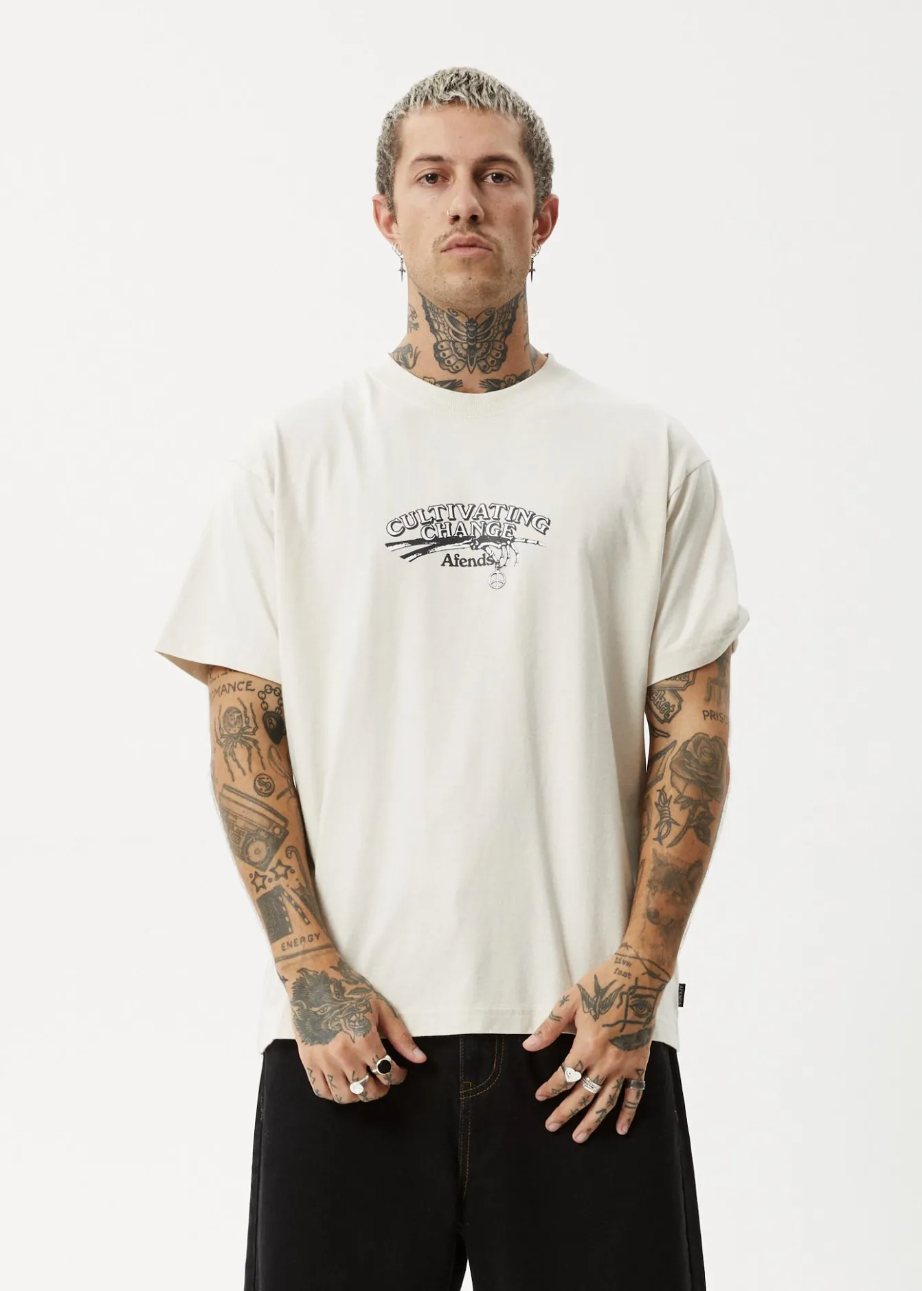 T-Shirts<Afends Cultivate Me - Boxy Tee Moonbeam