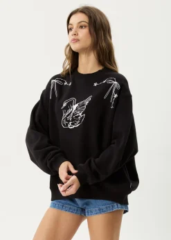 Outerwear<Afends Cygnet  - Crew Neck Jumper Black