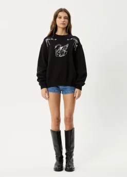 Outerwear<Afends Cygnet  - Crew Neck Jumper Black