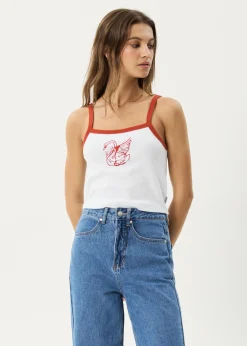 Sleeveless<Afends Cygnet  - Rib Singlet White