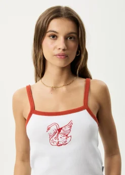 Sleeveless<Afends Cygnet  - Rib Singlet White