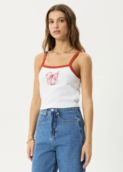 Sleeveless<Afends Cygnet - Rib Singlet White