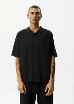 Shirts<Afends Daily  - Cuban Short Sleeve Shirt Black
