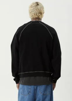 Sweaters & Hoodies<Afends Dance Party  - Crew Neck Jumper Black
