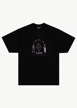 T-Shirts<Afends Dance Party  - Raglan Boxy Tee Black