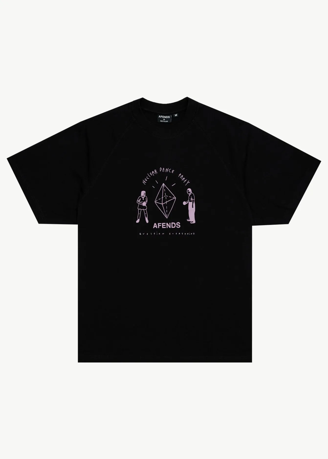 T-Shirts<Afends Dance Party - Raglan Boxy Tee Black