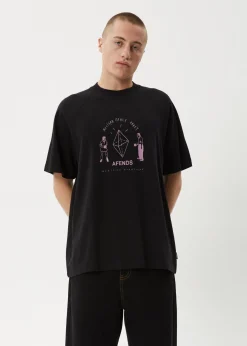 T-Shirts<Afends Dance Party - Raglan Boxy Tee Black