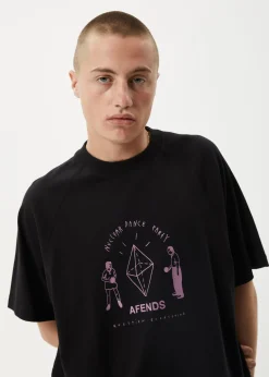 T-Shirts<Afends Dance Party - Raglan Boxy Tee Black