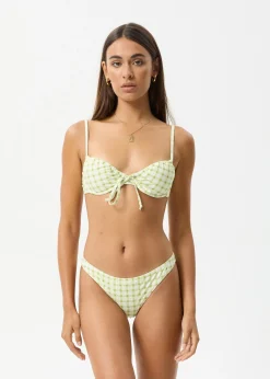 Swimwear<Afends Darcy  - Check Bikini Top Lemongrass Check