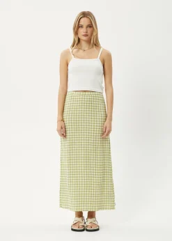 Skirts<Afends Darcy  - Check Maxi Skirt Lemongrass Check