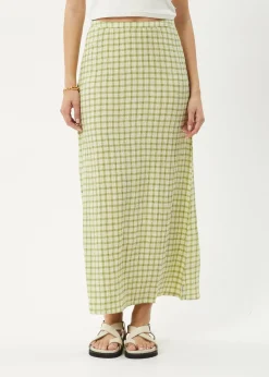 Skirts<Afends Darcy  - Check Maxi Skirt Lemongrass Check