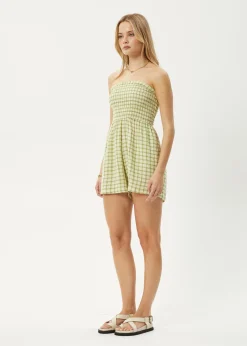 Jumpsuits & Overalls<Afends Darcy  - Check Playsuit Lemongrass Check