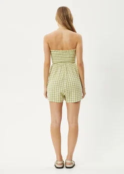 Jumpsuits & Overalls<Afends Darcy  - Check Playsuit Lemongrass Check