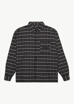 Long Sleeve|Shirts<Afends Darkness  - Long Sleeve Shirt Black Check