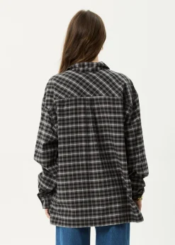 Long Sleeve|Shirts<Afends Darkness  - Long Sleeve Shirt Black Check