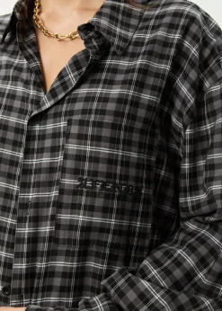 Long Sleeve|Shirts<Afends Darkness  - Long Sleeve Shirt Black Check