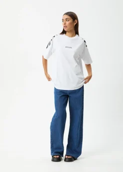 Tees & Shirts<Afends Dash  - Oversized Raglan Tee White