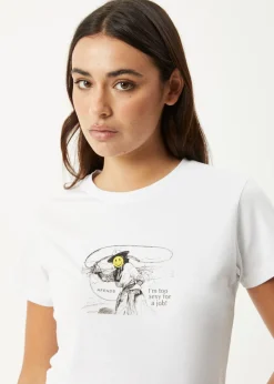 Tees & Shirts<Afends Day Job  -  Baby Tee White