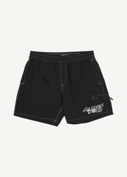 Boardshorts<Afends Deep State  - Baywatch Swim Short 18" Black