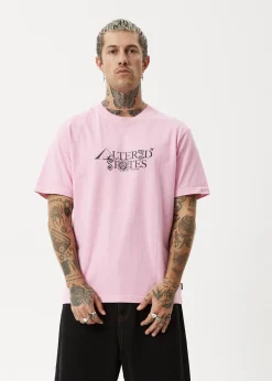 T-Shirts<Afends Deep State  - Heavyweight Retro Tee Vintage Pink