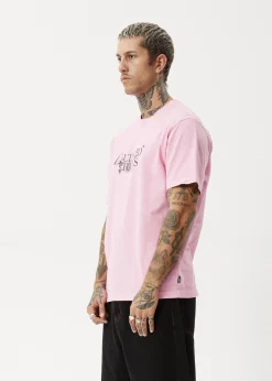 T-Shirts<Afends Deep State  - Heavyweight Retro Tee Vintage Pink