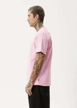 T-Shirts<Afends Deep State  - Heavyweight Retro Tee Vintage Pink