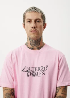 T-Shirts<Afends Deep State  - Heavyweight Retro Tee Vintage Pink