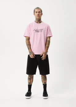 T-Shirts<Afends Deep State  - Heavyweight Retro Tee Vintage Pink