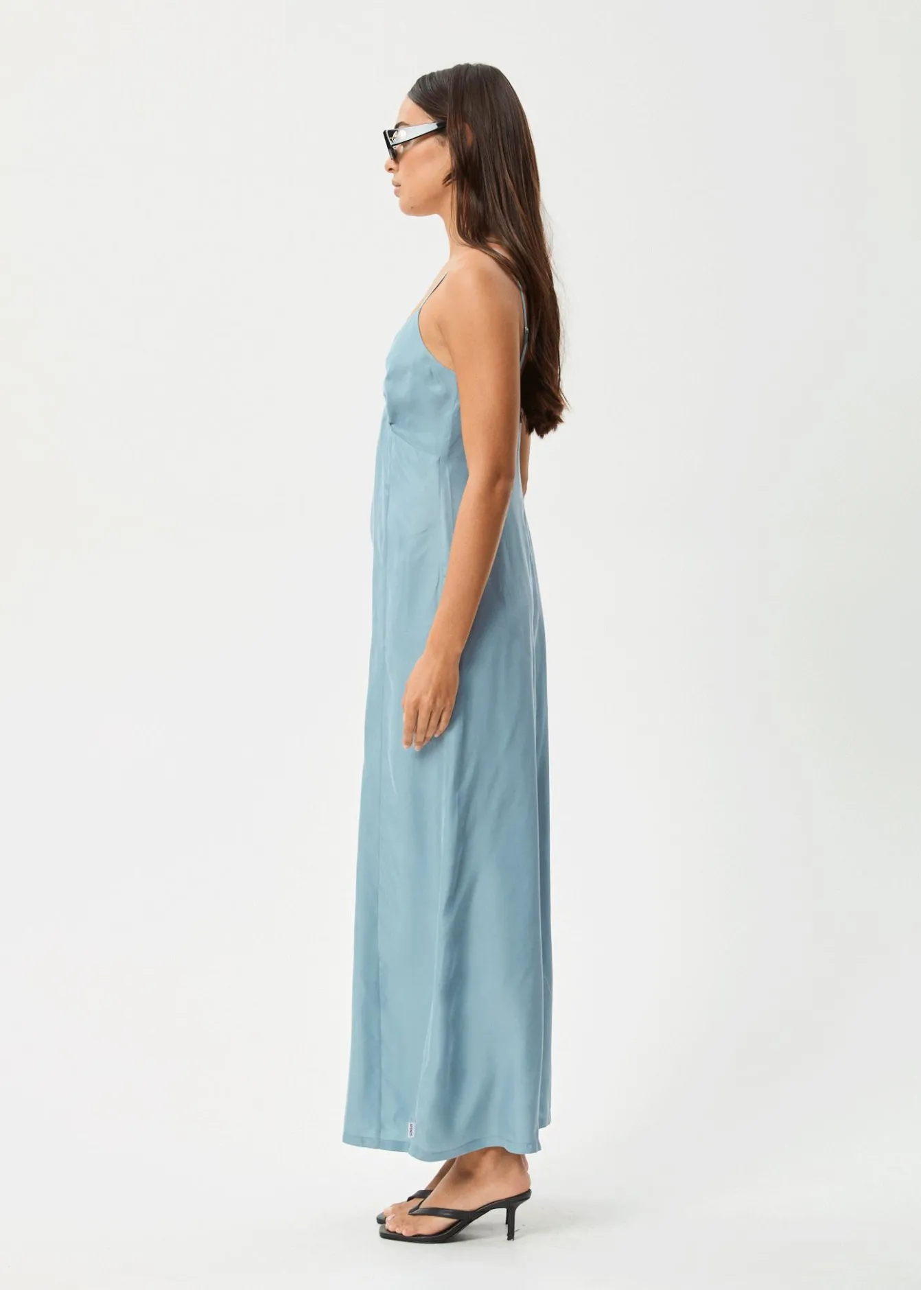 Dresses<Afends Delia - Cupro Maxi Dress Ether Blue