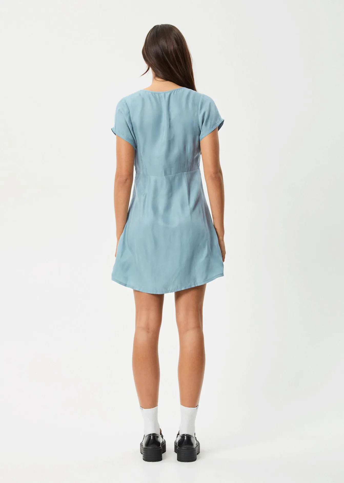 Dresses<Afends Delia - Cupro Mini Dress Ether Blue