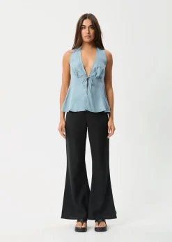Sets & Co-Ords|Sleeveless<Afends Delia  - Cupro Top Ether Blue