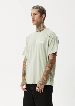 T-Shirts<Afends Destroyer  - Boxy Tee Eucalyptus