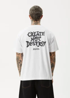 T-Shirts<Afends Destroyer  - Boxy Tee White