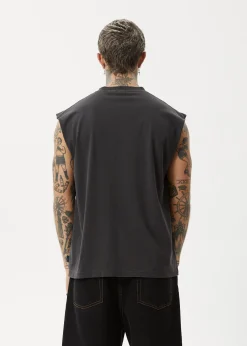 Sleeveless<Afends Destroyer  - Sleeveless Tee Stone Black